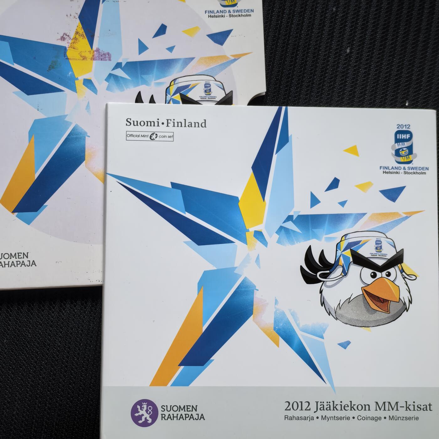 道一币馆币章第一百六十二场 原包装 芬兰2012年冰球锦标赛版欧元套币八枚