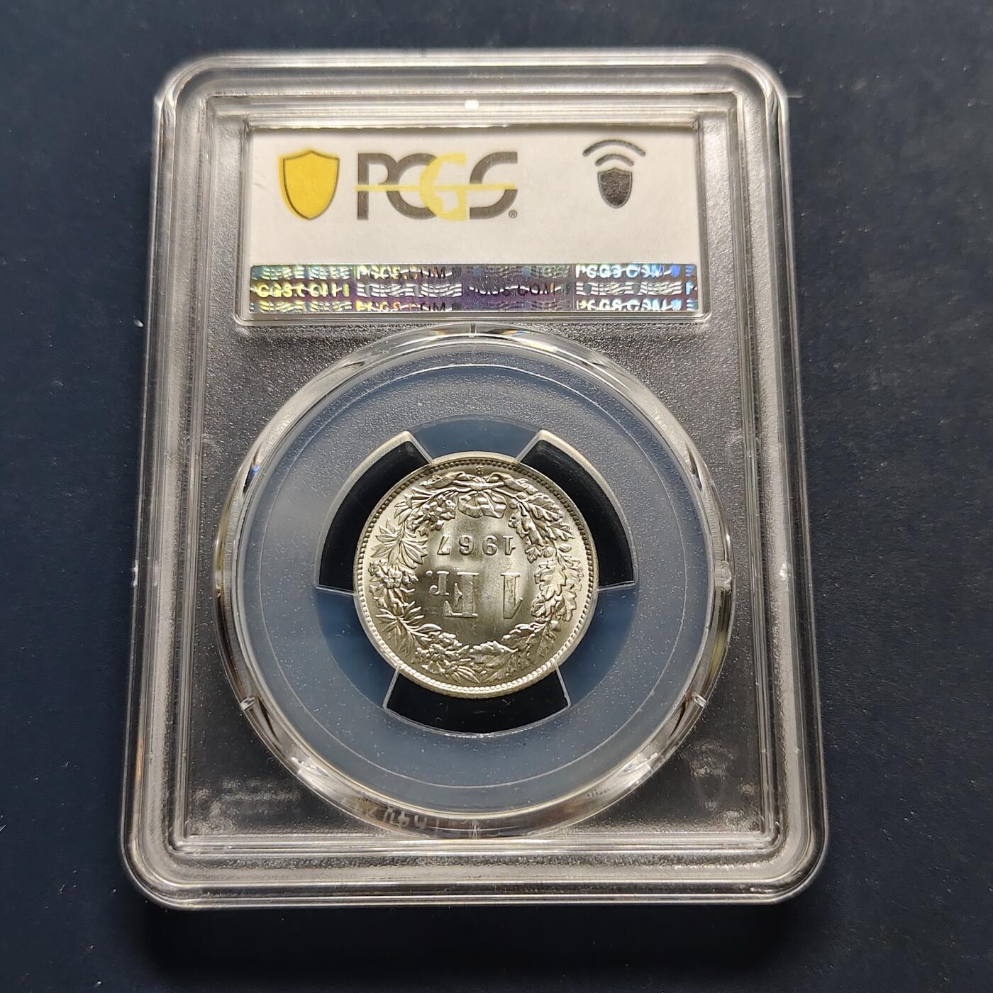 【全场包邮】纯粹捡漏拍495场-持续更新中 瑞士1967年1法郎银币-PCGS MS67