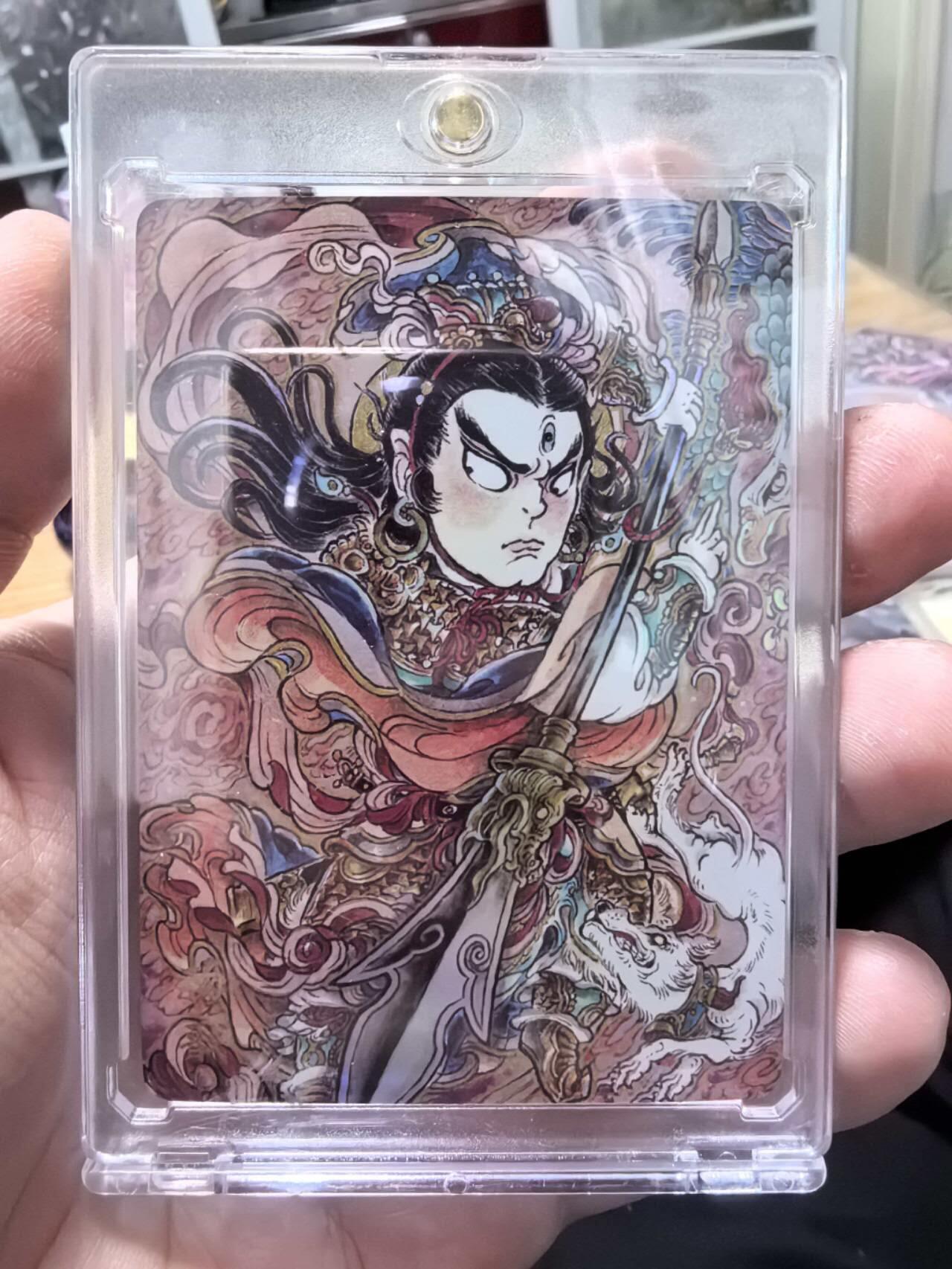 光影卡牌第28期，各家亲签，各家套卡，持续收拍品 万享山丘绘二郎神杨戬彩闪带原封卡砖