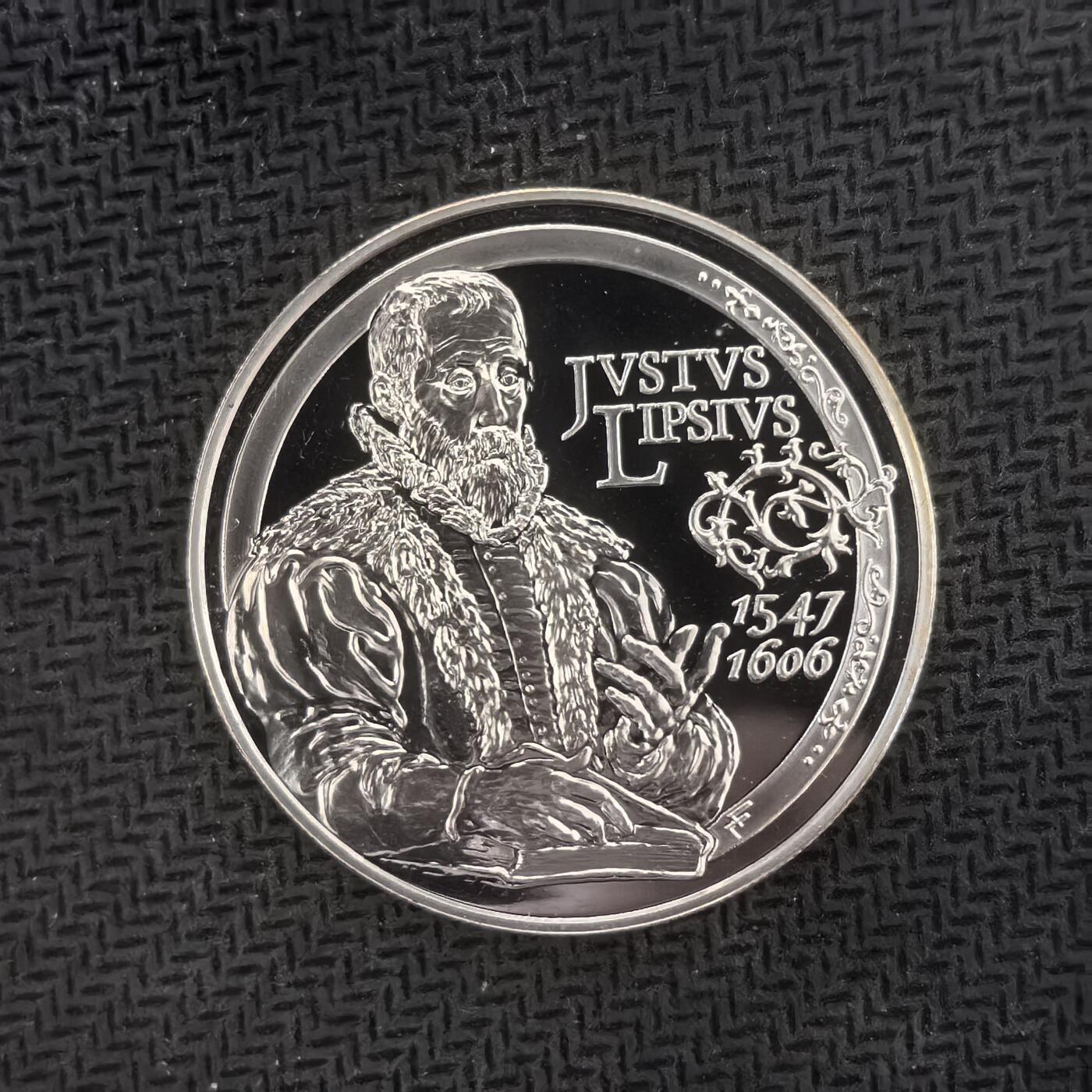 道一币馆币章第一百六十三场 欧洲之星 比利时2006年语言学家尤斯图斯·利普修斯逝世400周年10欧元精制银币  18.75g 925s