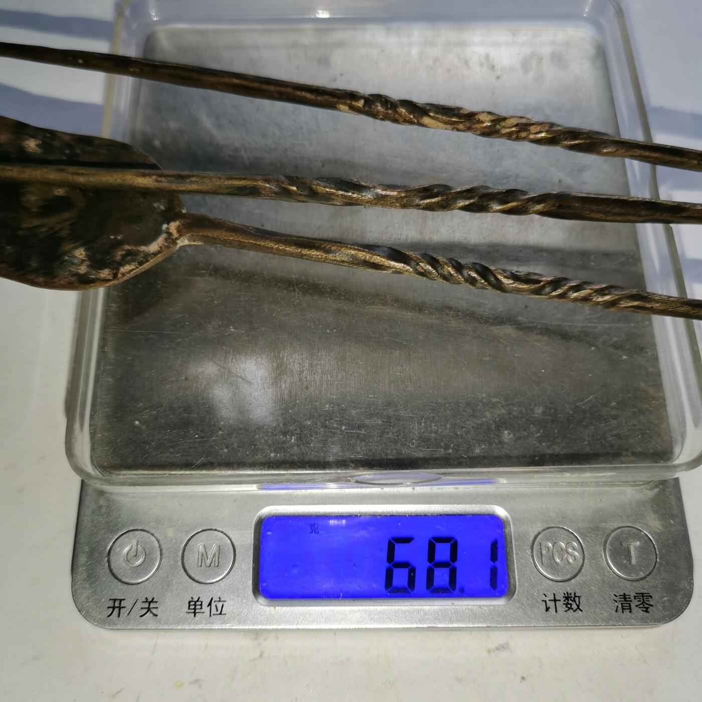 杂件专场94期 清代铜香铲和铜筷