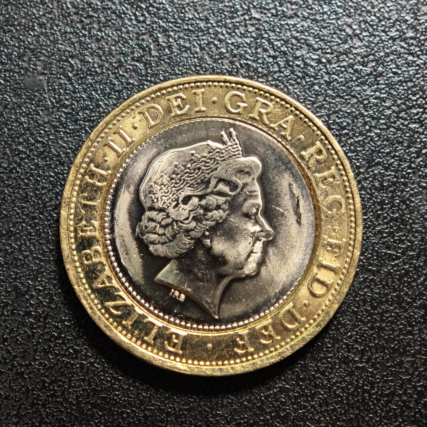 【德藏】世界币章拍卖第162期（拍品征集中~欢迎藏友联系） 2009年 英国达尔文诞辰200周年双金属2英镑纪念币 直径约：28.3mm；重约：11.9g