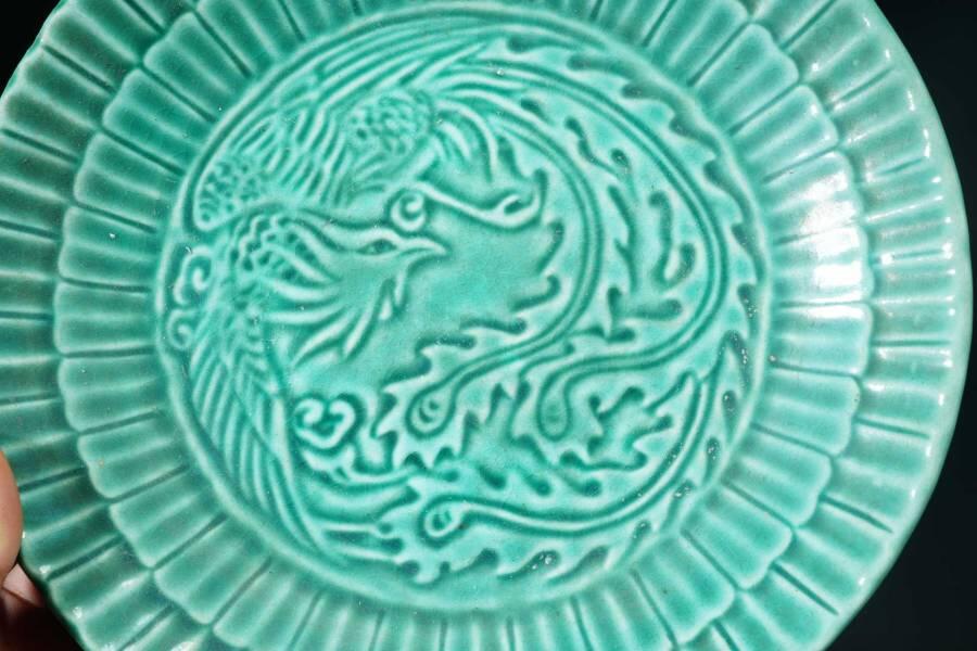 上海都达杂项专场一（全场包邮） 青瓷团凤纹盘51-269