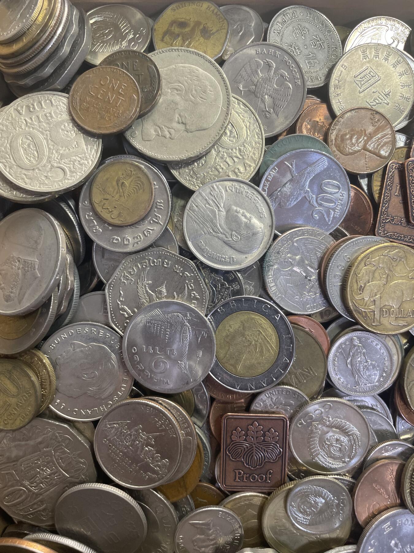 回流0119 国外硬币、现钞5.5公斤（11斤） 无日币、无破烂硬币