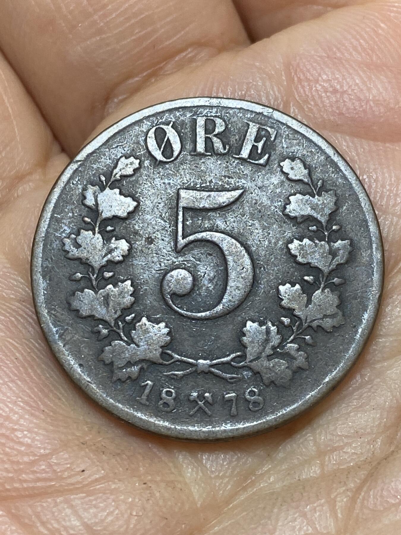 2026年第七场(总第一百七十六场）外国好品散币场(免佣金) 挪威🇳🇴1878年5欧尔(奥斯卡二世时期)