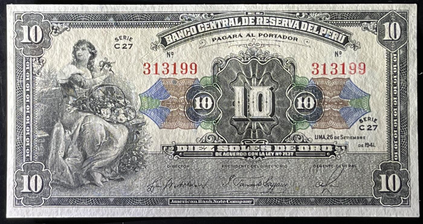 小福收藏拍卖第199期 裸钞场 本期有多张豹子号靓号 瑞士1000法郎 经典提香 毛里求斯首发年大全套 白俄罗斯5000000卢布 苏里南10000盾  爱沙尼亚  苏丹 西班牙 保加利亚 古巴等多国精美纸币 秘鲁 1941年 10索尔 首年份 靓号313199 unc