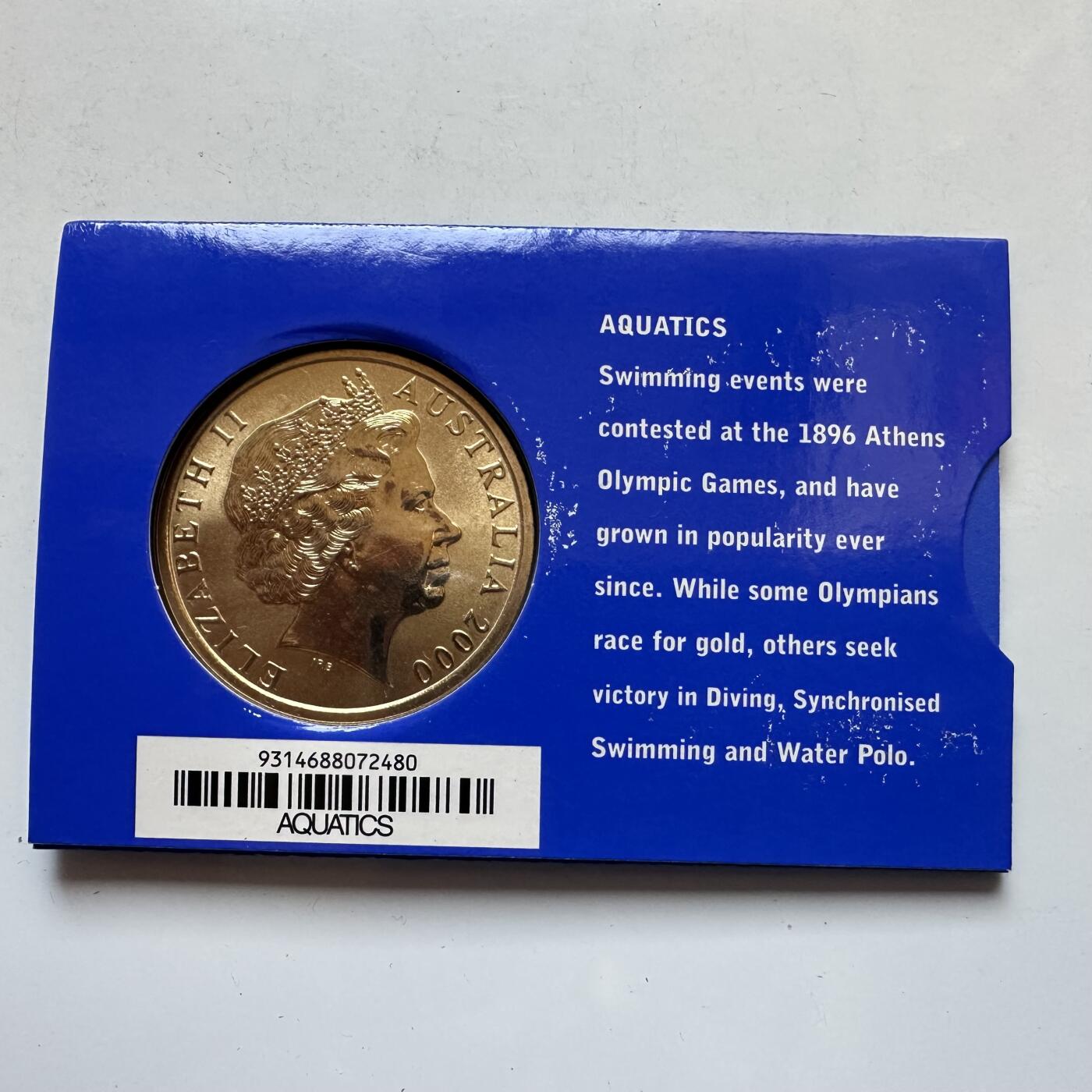 🌹外币初藏🌹🐯2026年第7场  每周二四六晚8️⃣点 接代拍 澳大利亚悉尼奥运会¥5克朗型纪念币—游泳