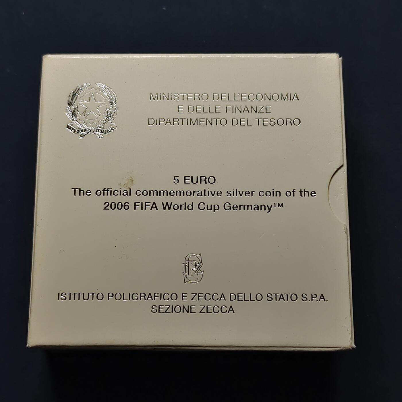 【全场包邮】纯粹捡漏拍495场-持续更新中 意大利2004年5欧元德国世界杯精制纪念银币-盒证全