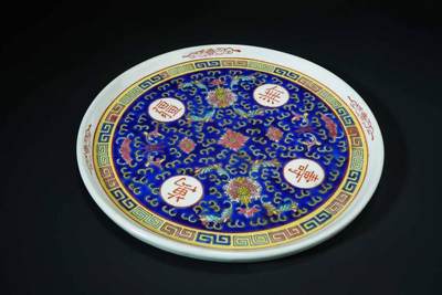 上海都达杂项专场七十三【全场包邮】 珐琅彩万寿无疆纹盘51-264