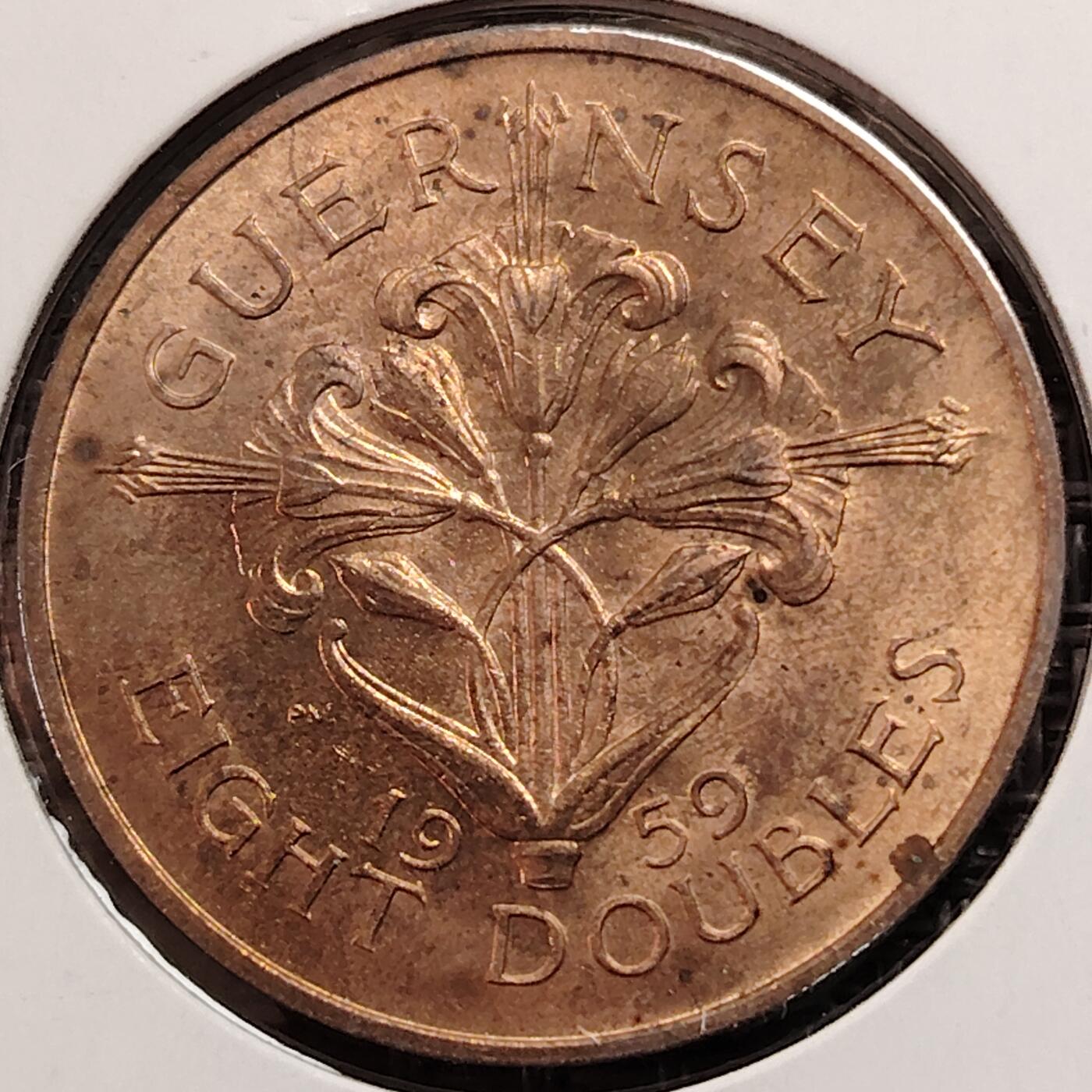 布加迪🐬～世界钱币(上海)🌾第 269 期 /  各国套币和散币 根西岛 1959年 8道布 原光好品