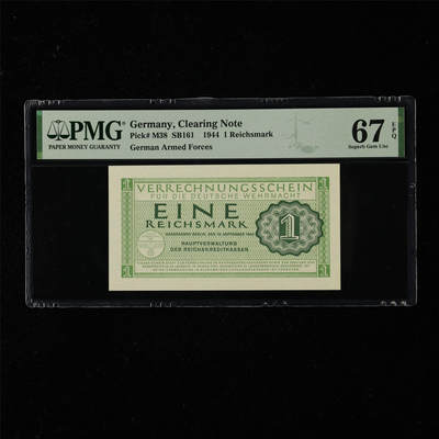 【亘邦集藏】第218期拍卖 - 1944年 德国1马克 PMG 67EPQ 2320987-066