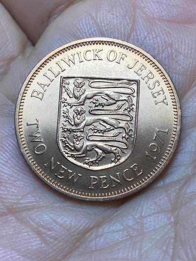 2026年第七场(总第一百七十六场）外国好品散币场(免佣金) - 英属泽西岛🇯🇪1971年2新便士(伊丽莎白二世中年花冠，十进制第一版首发年)