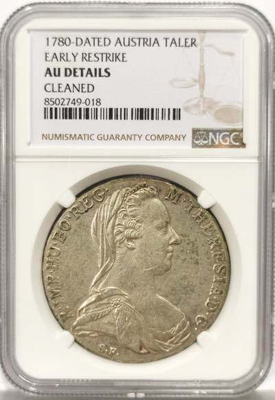 博洋堂世界钱币拍卖第157期（全场包邮） - NGC AU 奥地利1780年特蕾莎大奶妈银币，早期后铸版