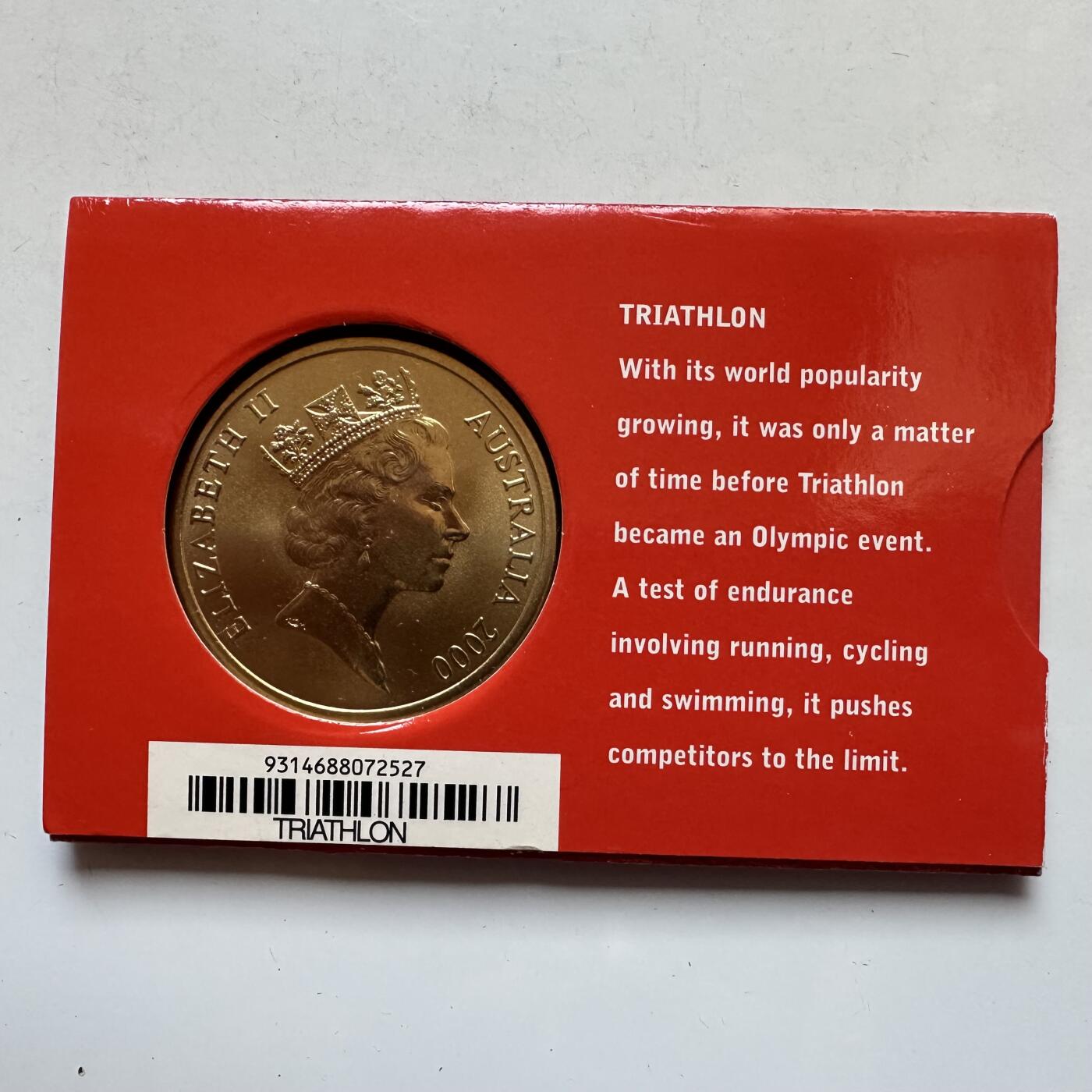 🌹外币初藏🌹🐯2026年第7场  每周二四六晚8️⃣点 接代拍 澳大利亚悉尼奥运会¥5克朗型纪念币—铁人三项