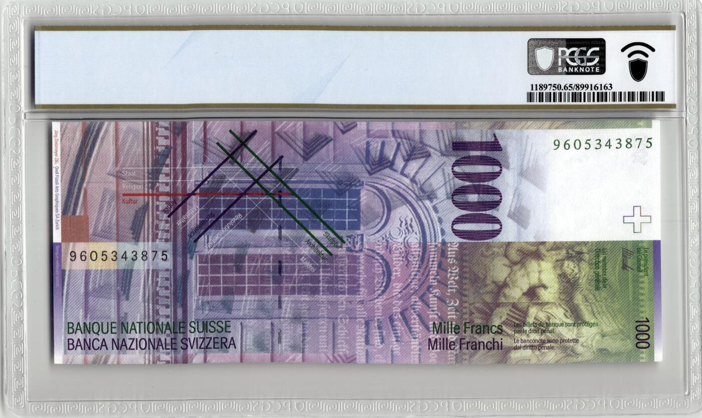 《艾美收藏》第229期-1.18周日外币荟萃 瑞士人像版少见1996年首发年首签1000法郎最高值PCGS65E 雅各布·布克哈特，艺术史与文化史学家，著有《意大利文艺复兴时期的文化》《希腊文化史》《世界历史沉思录》《君士坦丁大帝时代》等