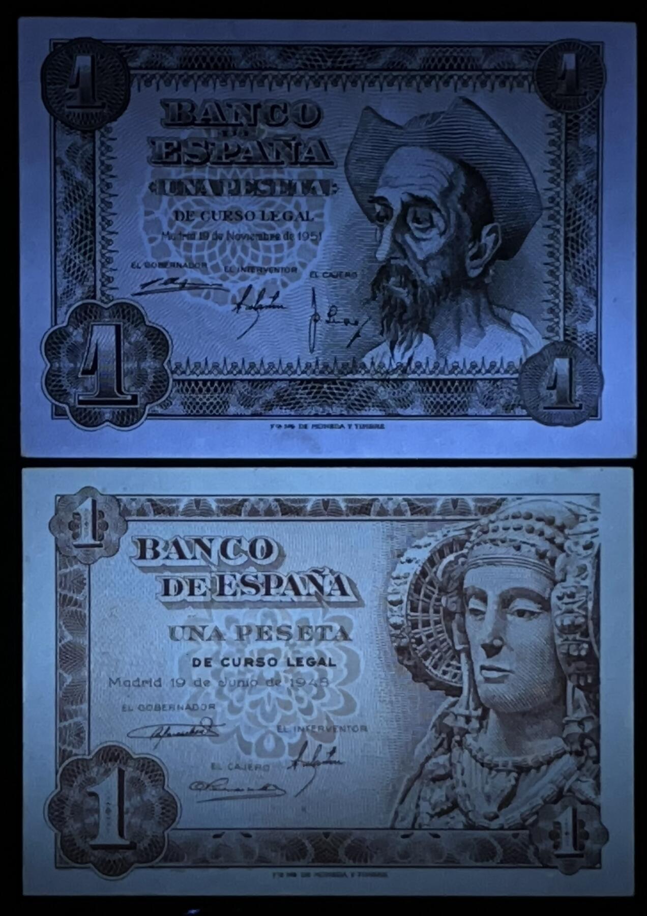 小福收藏拍卖第199期 裸钞场 本期有多张豹子号靓号 瑞士1000法郎 经典提香 毛里求斯首发年大全套 白俄罗斯5000000卢布 苏里南10000盾  爱沙尼亚  苏丹 西班牙 保加利亚 古巴等多国精美纸币 西班牙 1948年 1+1951年 1比塞塔 尾8 1组2张 unc