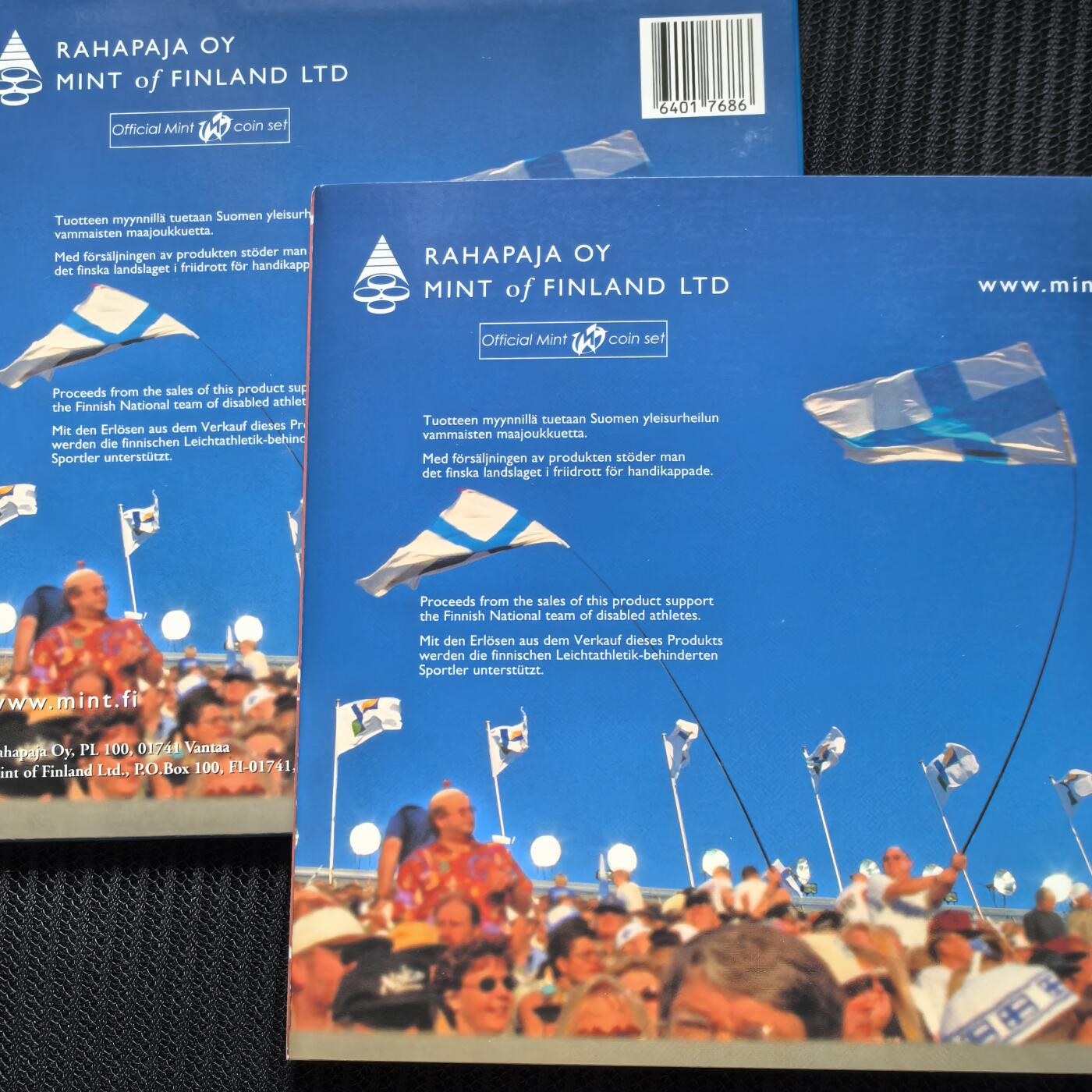 道一币馆币章第一百六十二场 原包装 芬兰2005年残奥会欧元纪念套币九枚套  含5欧元纪念币