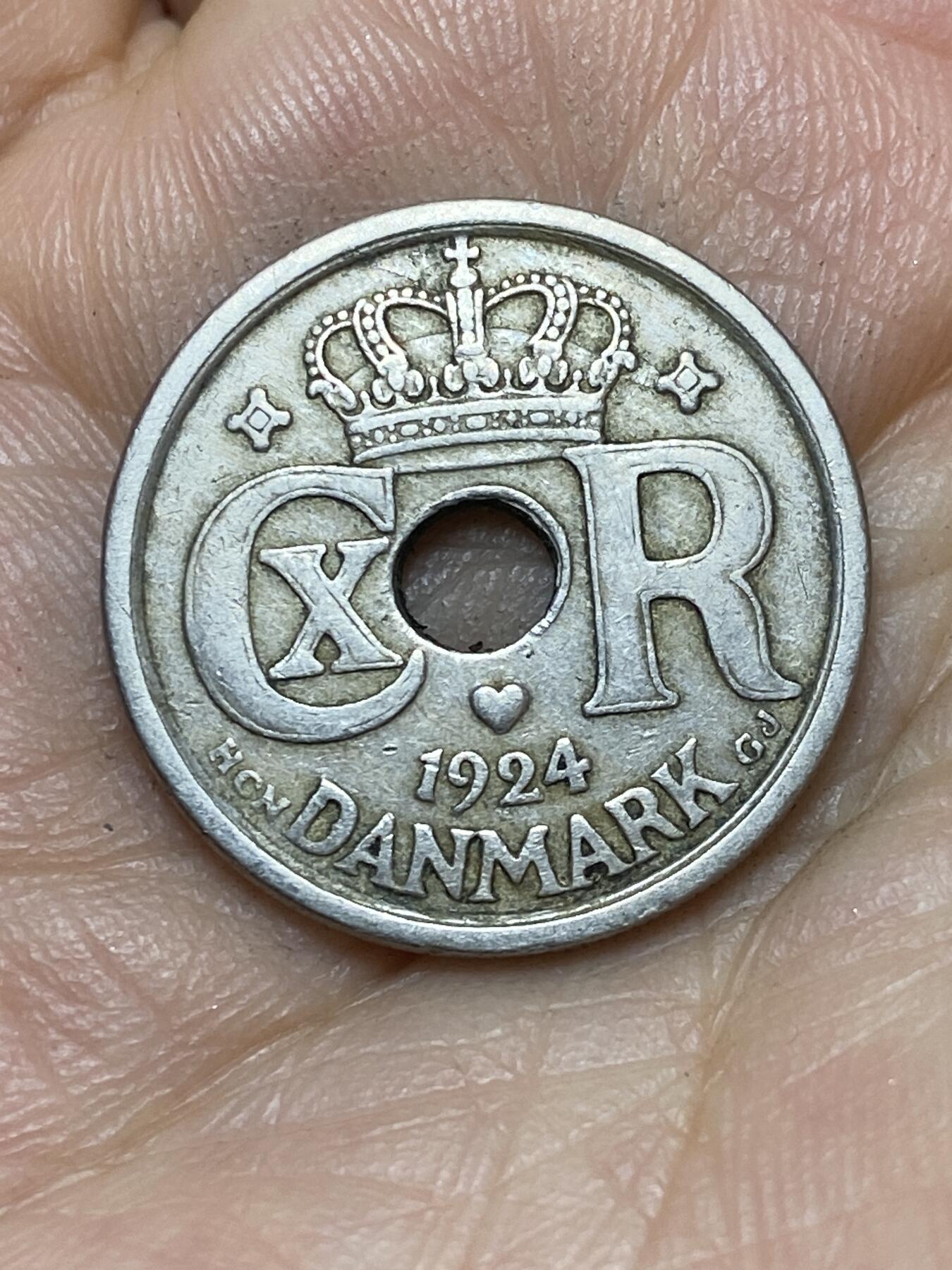 2026年第七场(总第一百七十六场）外国好品散币场(免佣金) 丹麦🇩🇰1924年25欧尔(克里斯蒂安十世第四版，HCN; GJ版，首发年仅发行3年)