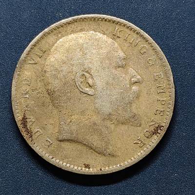 【全场包邮】纯粹捡漏拍494场 - 英属印度1906年爱德华七世1卢比银币【30.5毫米11.66克，纯银价约213元（按20元银价折算）】