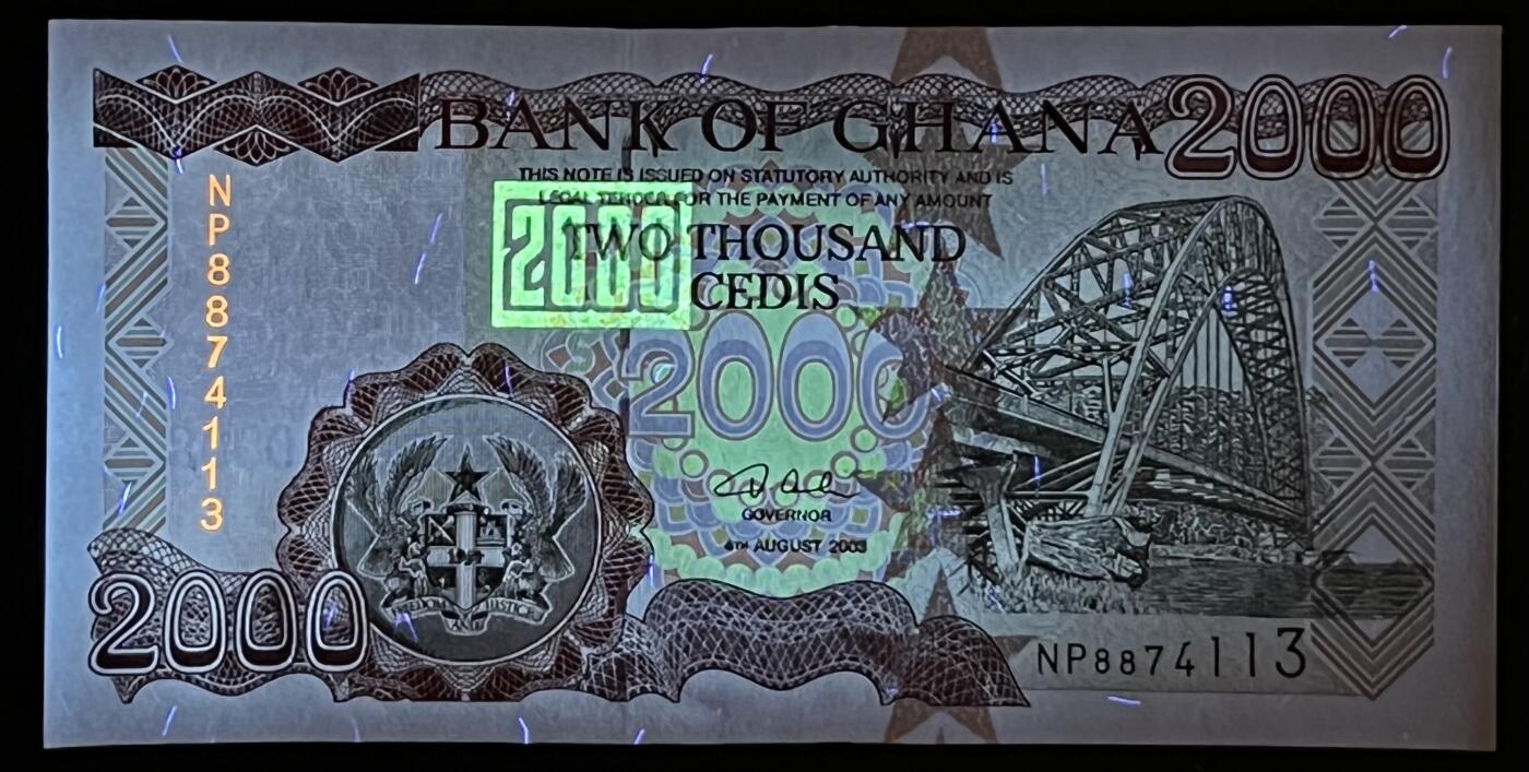 小福收藏拍卖第199期 裸钞场 本期有多张豹子号靓号 瑞士1000法郎 经典提香 毛里求斯首发年大全套 白俄罗斯5000000卢布 苏里南10000盾  爱沙尼亚  苏丹 西班牙 保加利亚 古巴等多国精美纸币 加纳 2003年 2000塞地 unc