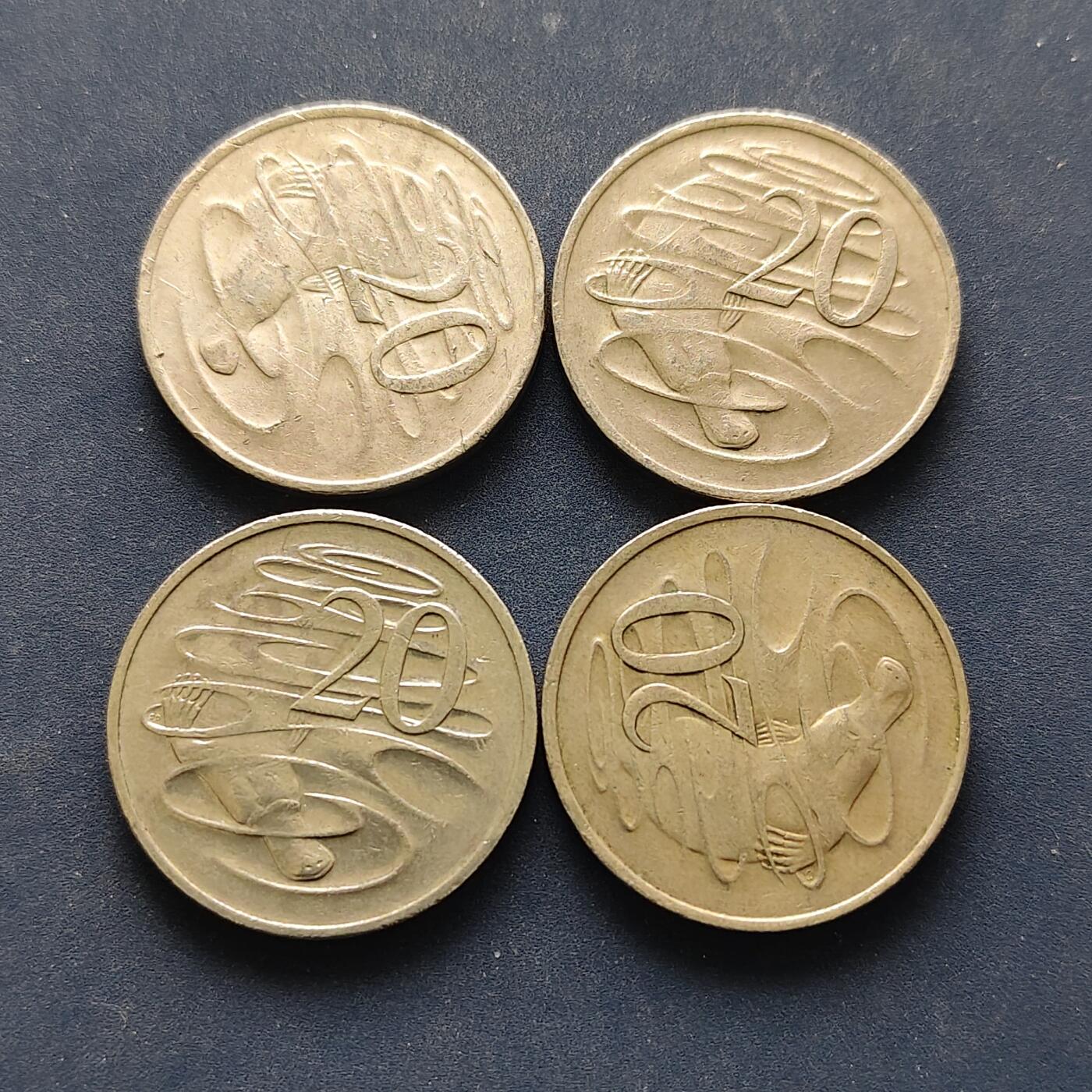 【全场包邮】纯粹捡漏拍494场 澳大利亚各年份20分4枚一组