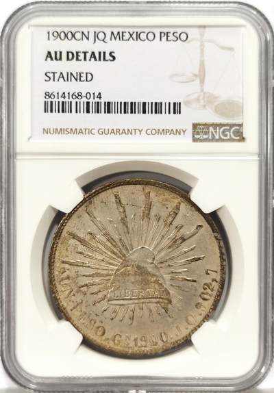 博洋堂世界钱币拍卖第157期（全场包邮） - NGC AU 墨西哥1900年CN JQ版直边鹰洋，原味老包浆，直边中少见版别