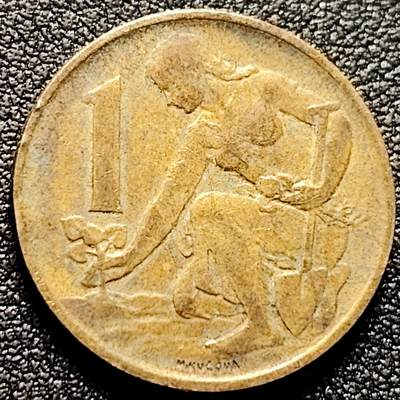 泉币菌-第170场- 精品福利场 - 捷克斯洛伐克1克朗 种花少女 22.9mm 欧洲币