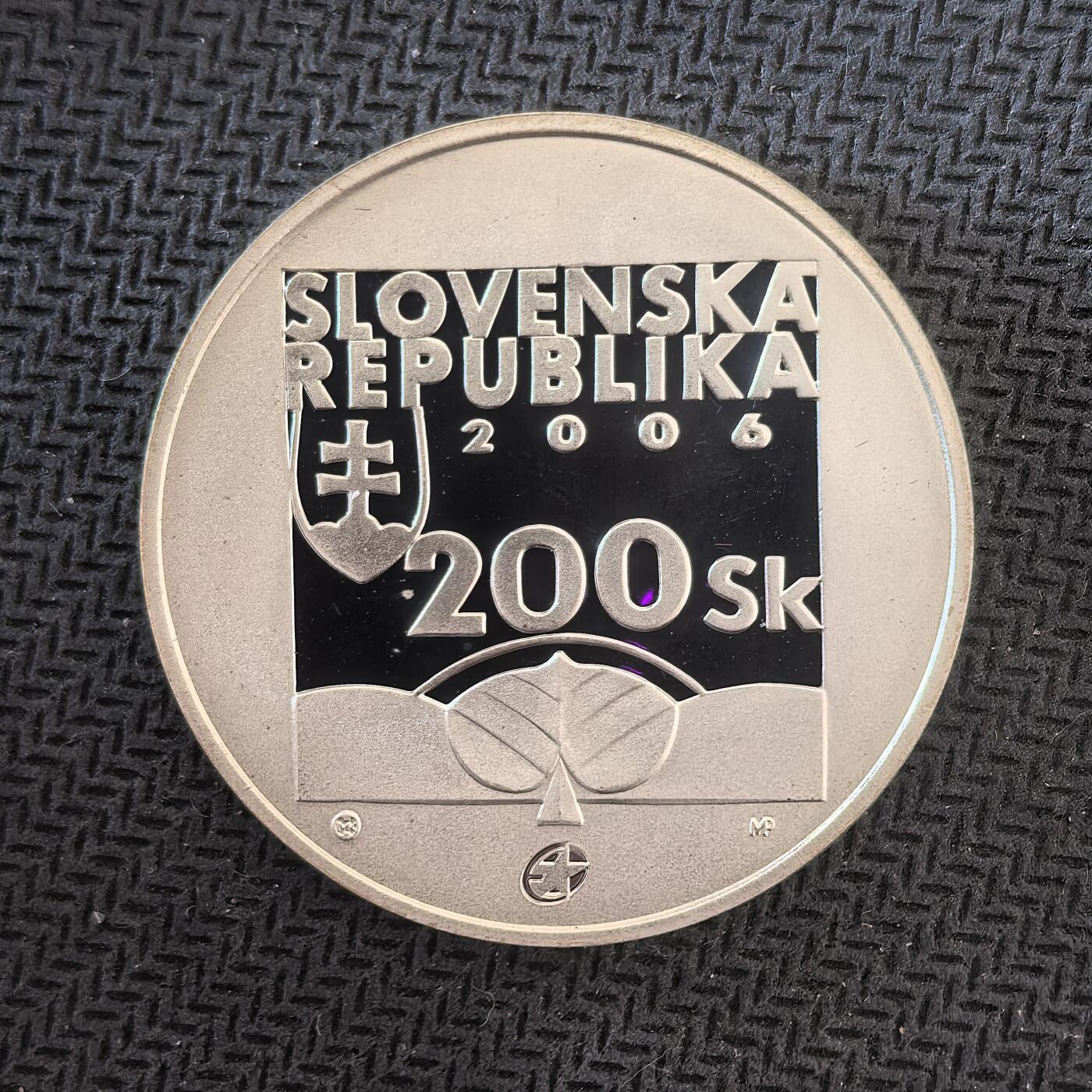 道一币馆币章第一百六十三场 欧洲之星 斯洛伐克2006年卡罗尔·库兹曼尼诞辰200周年200克朗精制银币 18g 900s