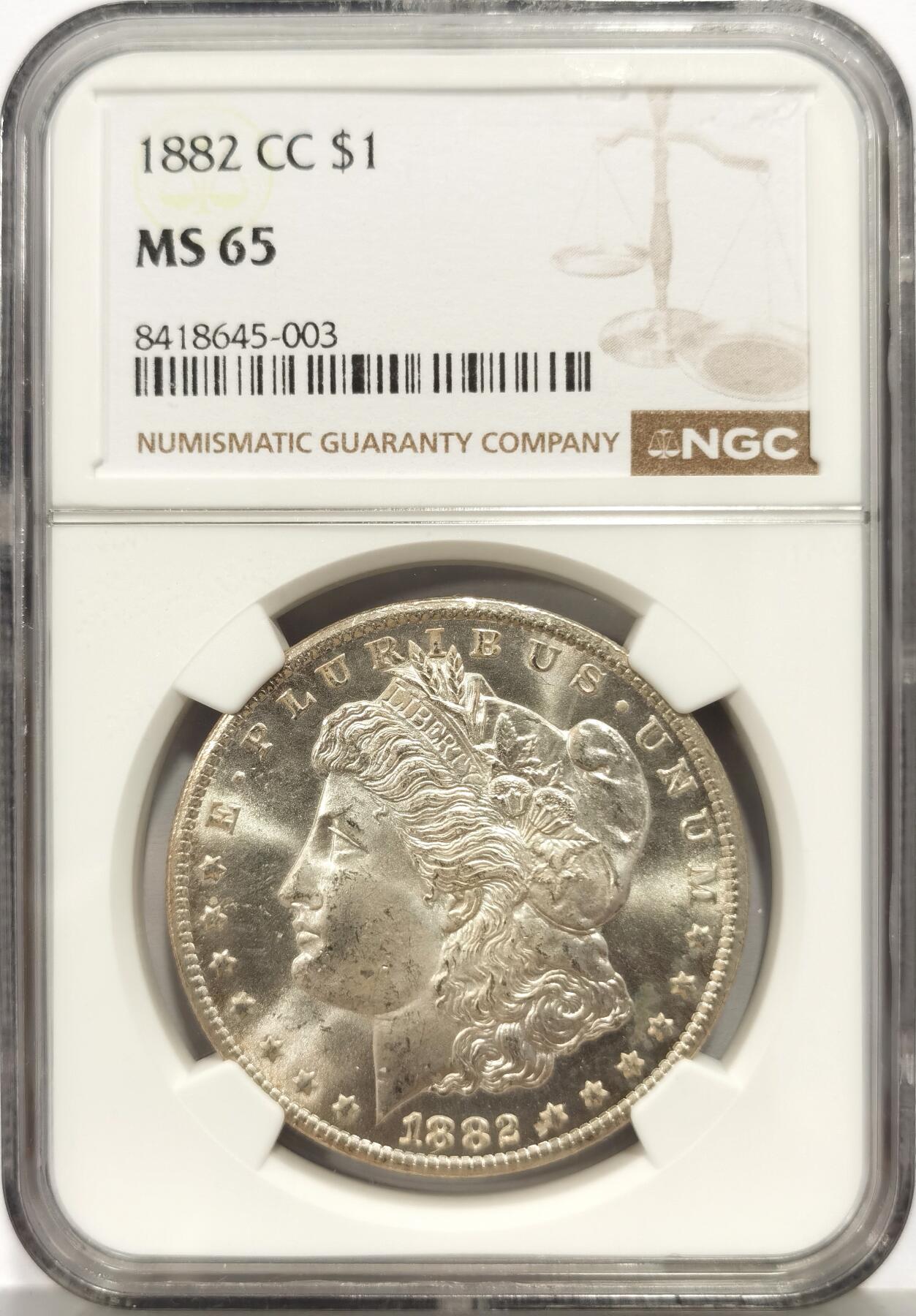 博洋堂世界钱币拍卖第157期（全场包邮） NGC MS65 美国1882 CC 摩根 卡森厂 高分难得