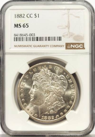 博洋堂世界钱币拍卖第157期（全场包邮） - NGC MS65 美国1882 CC 摩根 卡森厂 高分难得