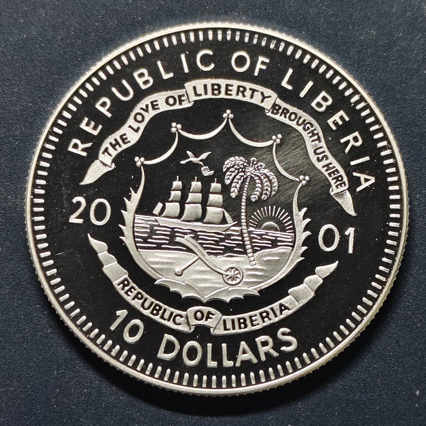 【全场包邮】纯粹捡漏拍495场-持续更新中 利比里亚2001年10元德国保罗·布莱特纳精制纪念银币