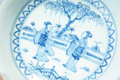 上海都达杂项专场七十三【全场包邮】 青花人物纹碗51-262