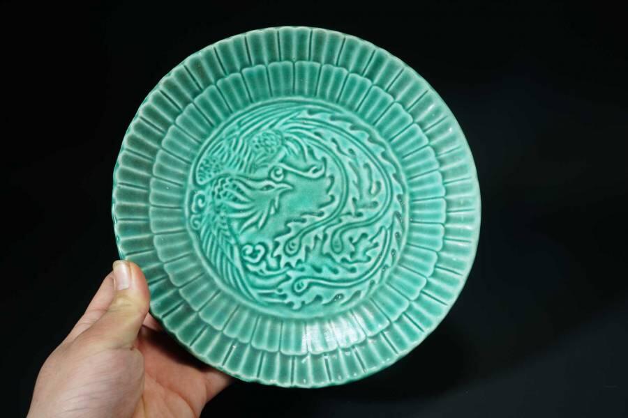 上海都达杂项专场一（全场包邮） 青瓷团凤纹盘51-269