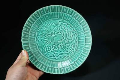 上海都达杂项专场一（全场包邮） - 青瓷团凤纹盘51-269