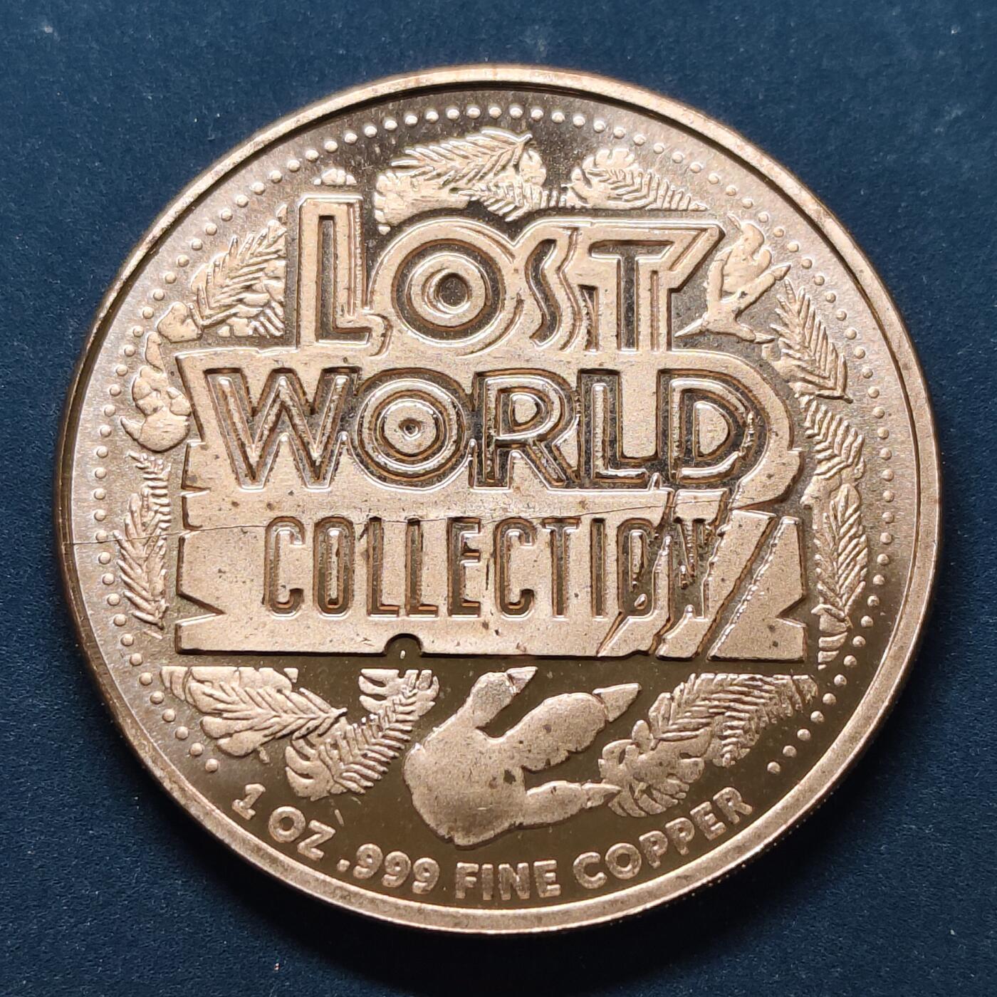 【全场包邮】纯粹捡漏拍494场 【纪念章】美国失落世界系列霸王龙克朗型1盎司纯铜克朗型纪念章