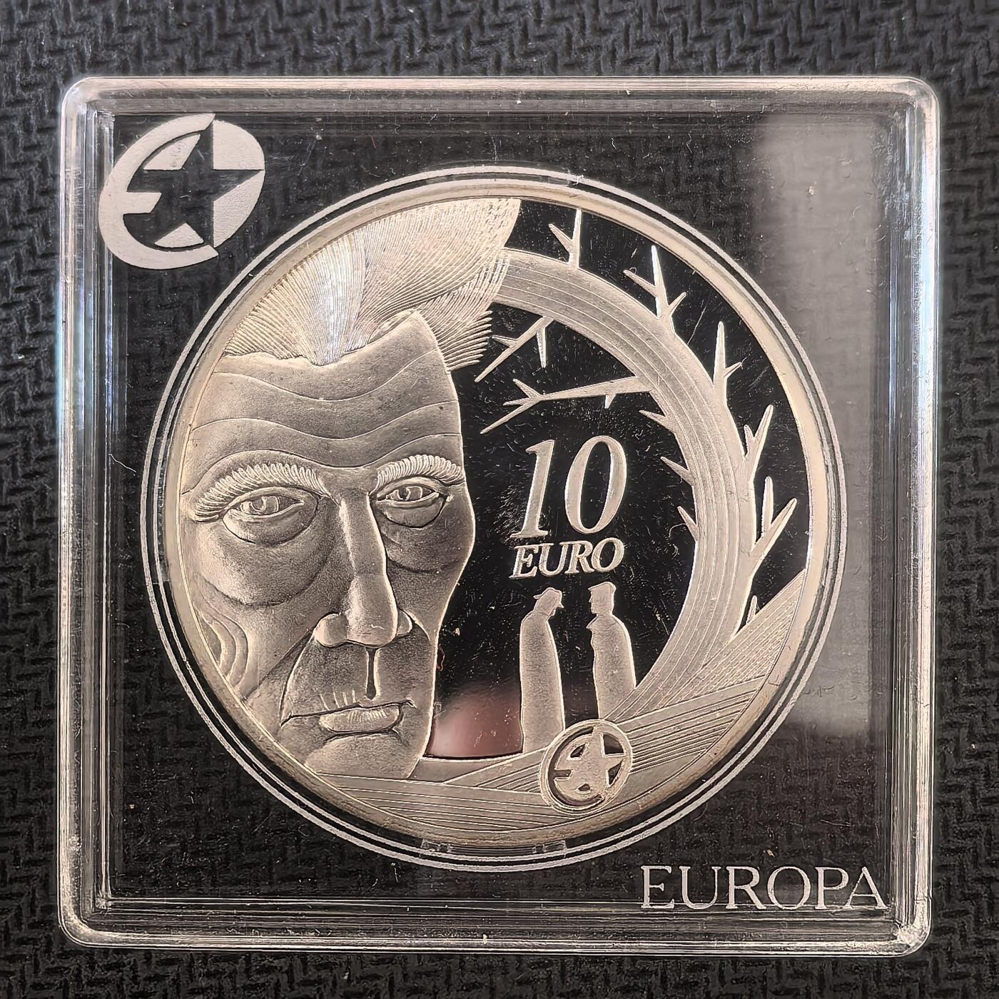 道一币馆币章第一百六十三场 欧洲之星 爱尔兰2006年戏剧家塞缪尔·贝克特诞辰百年10欧元精制银币  28.28g 925S