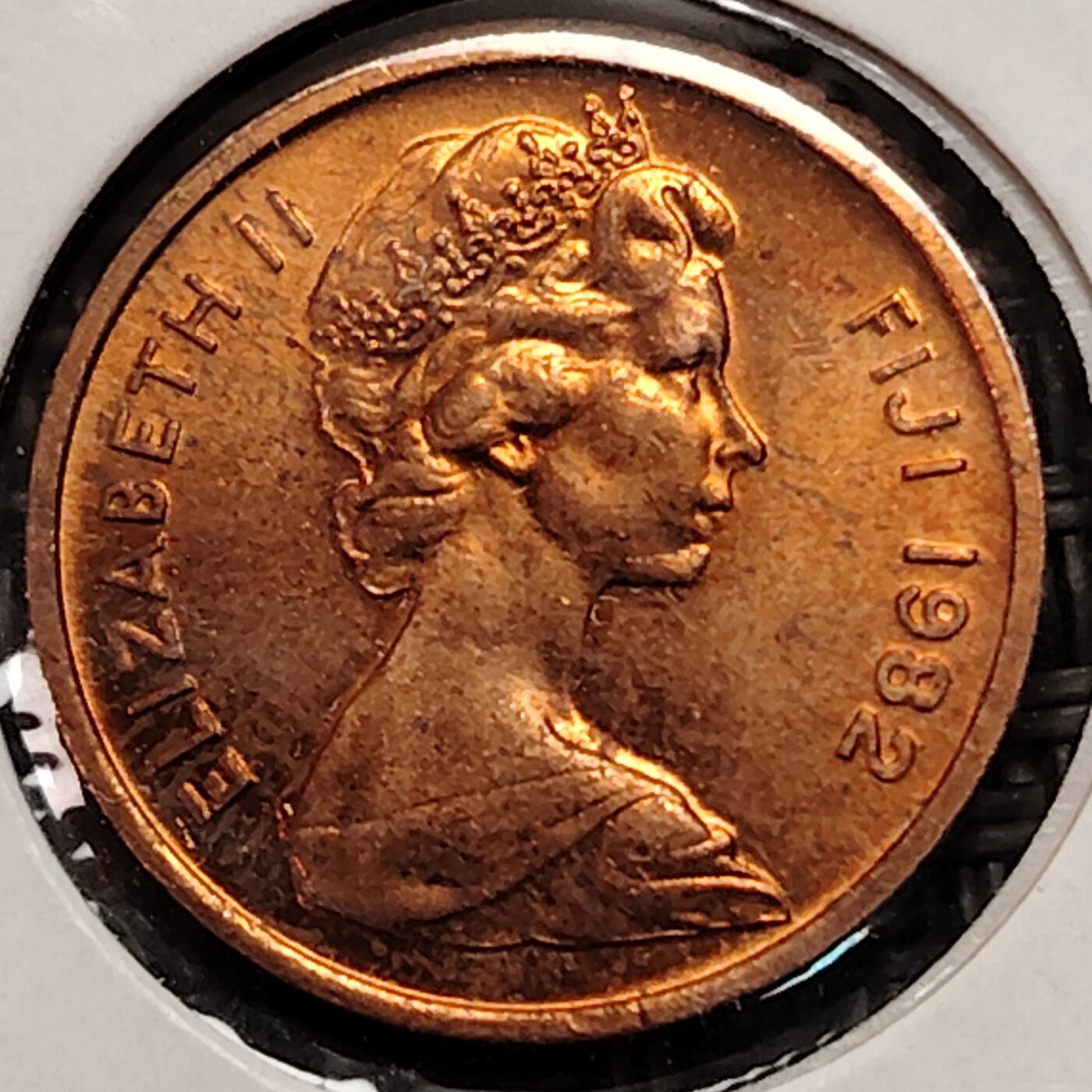 布加迪🐬～世界钱币(上海)🌾第 269 期 /  各国套币和散币 斐济🇫🇯 1982年 1分 FAO纪念币