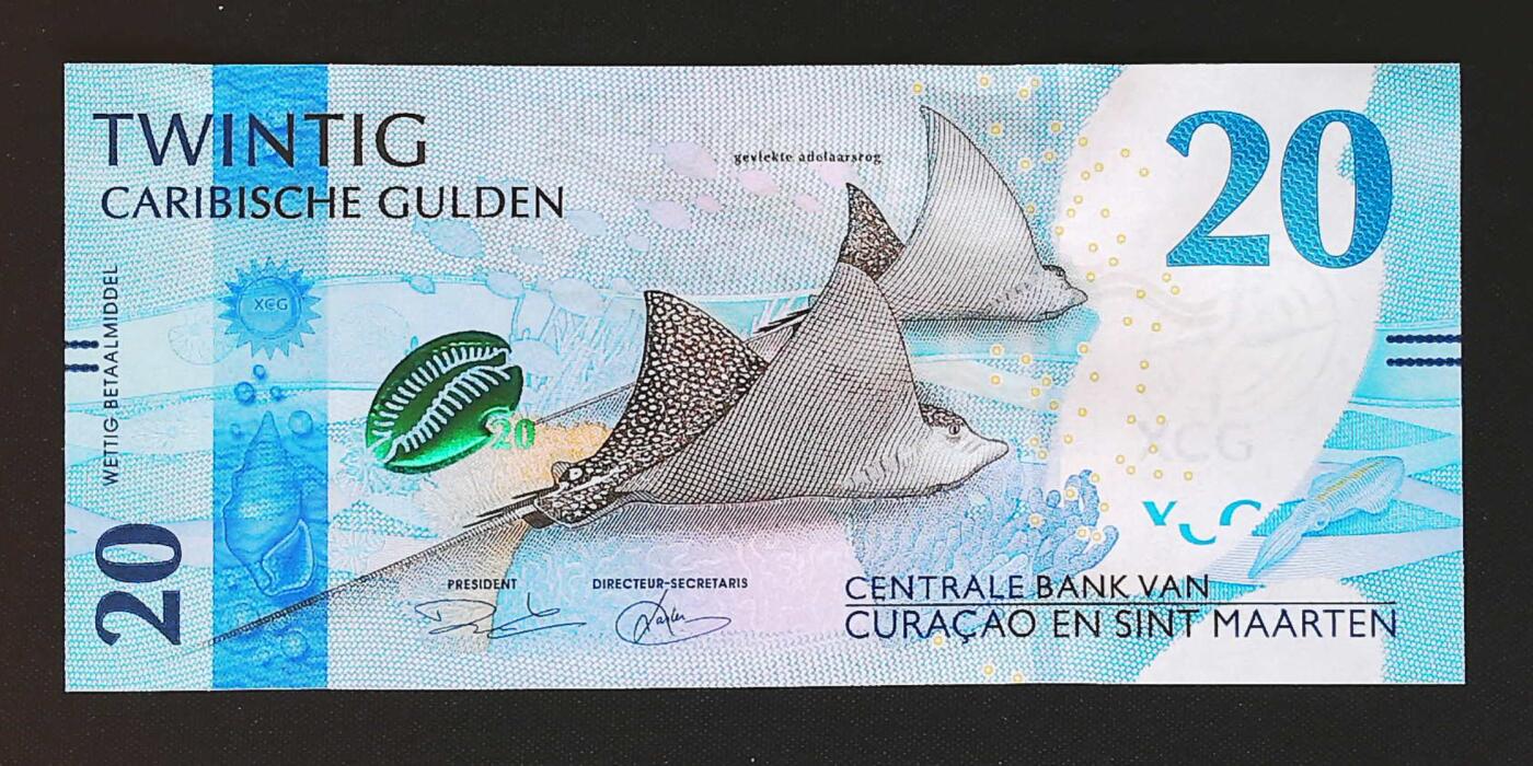 世界靓号纸钞第八十一期 2025年库拉索和圣马丁20盾 全程无347尾8 全新UNC