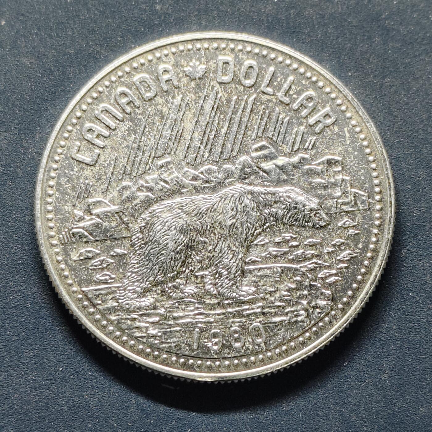 【全场包邮】纯粹捡漏拍495场-持续更新中 加拿大1980年1元北极领土100周年纪念银币