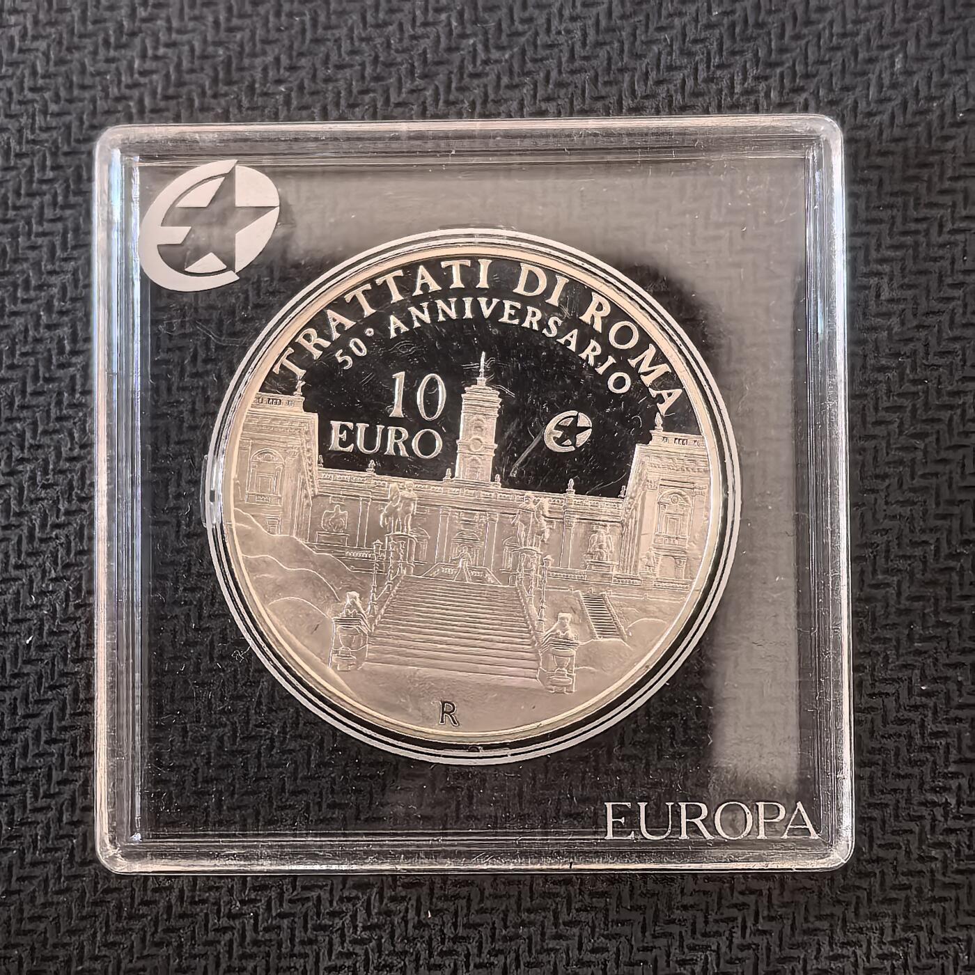 道一币馆币章第一百六十三场 欧洲之星 意大利2007年罗马条约50周年10欧元精制银币  22g 925S
