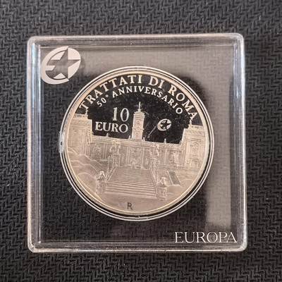 道一币馆币章第一百六十三场 - 欧洲之星 意大利2007年罗马条约50周年10欧元精制银币  22g 925S