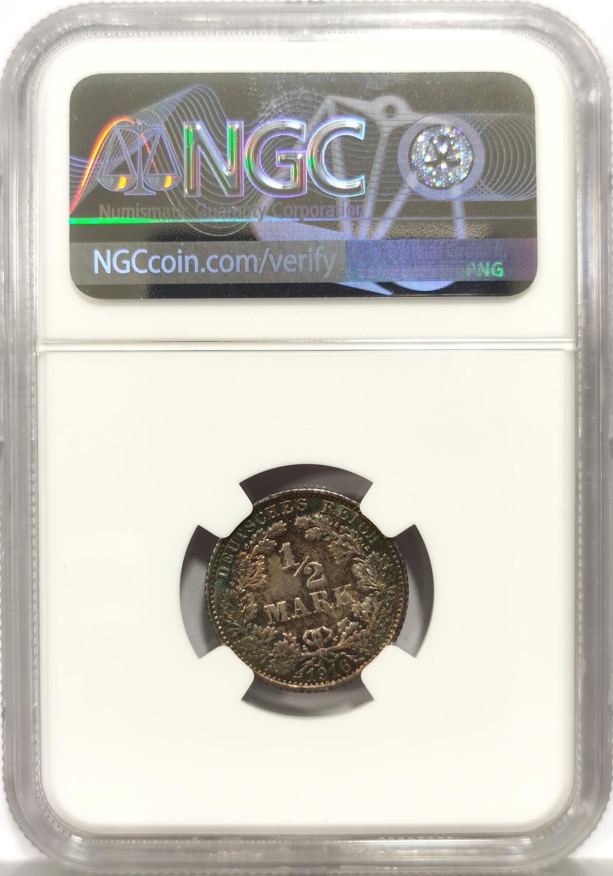博洋堂世界钱币拍卖第157期（全场包邮） NGC MS64 德国1916年F版1/2马克银币