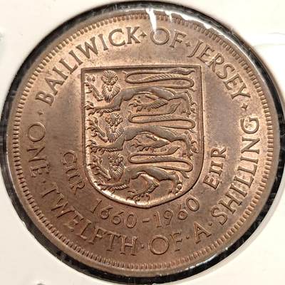 布加迪🐬～世界钱币(上海)🌾第 269 期 /  各国套币和散币 - 根西岛 1960年 1/12先令