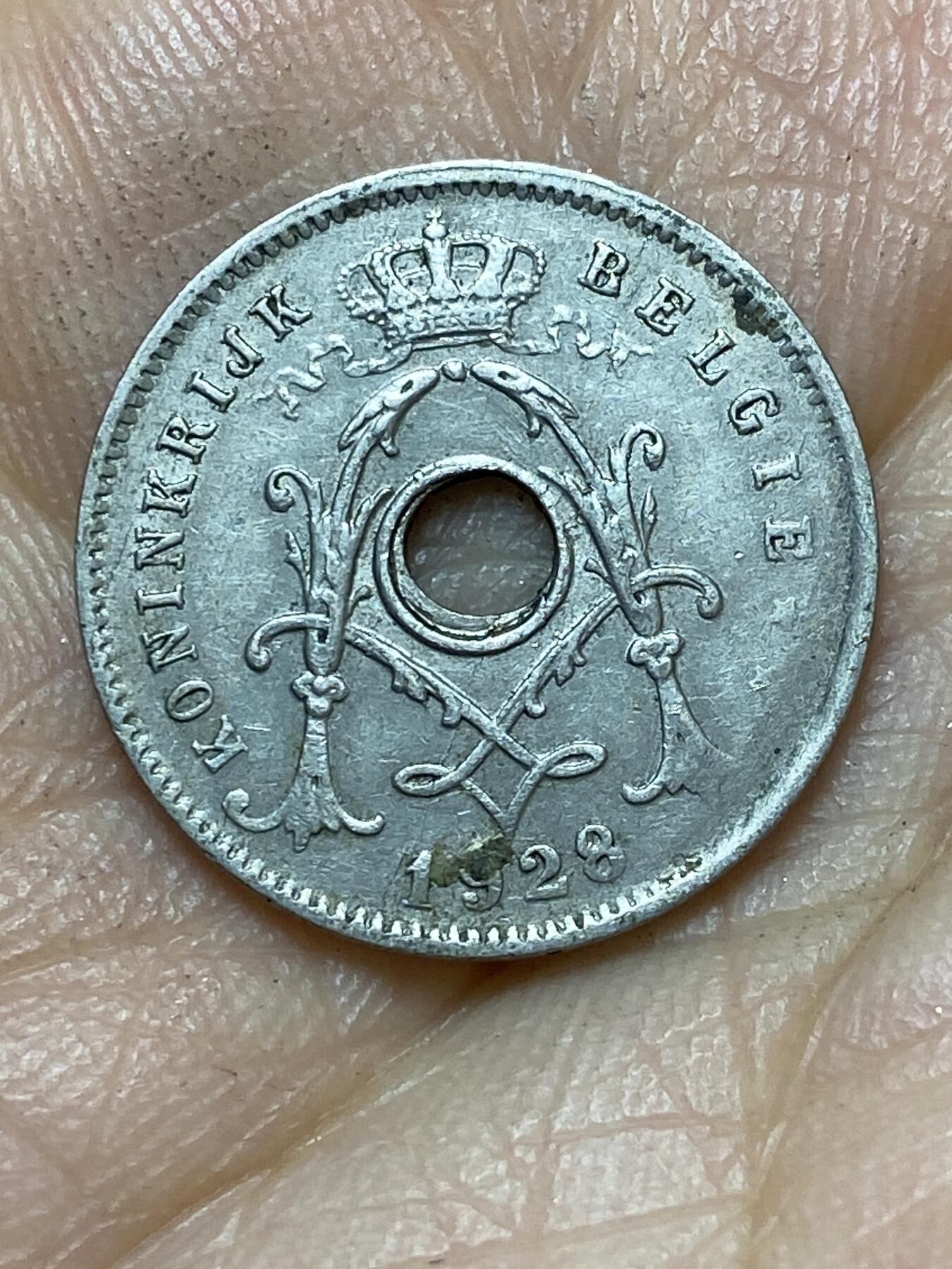 2026年第七场(总第一百七十六场）外国好品散币场(免佣金) 骑字币–比利时🇧🇪1928/3年5分(阿尔贝一世时期，荷语版)