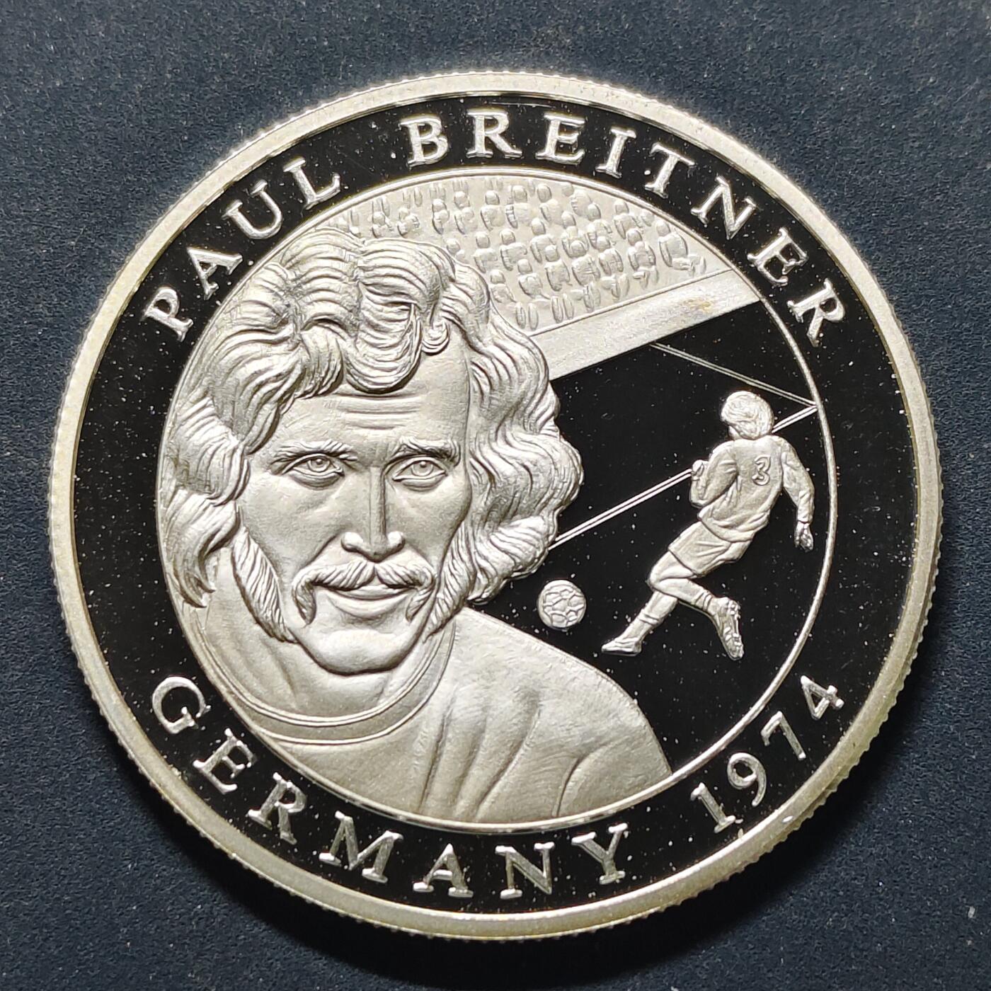 【全场包邮】纯粹捡漏拍495场-持续更新中 利比里亚2001年10元德国保罗·布莱特纳精制纪念银币