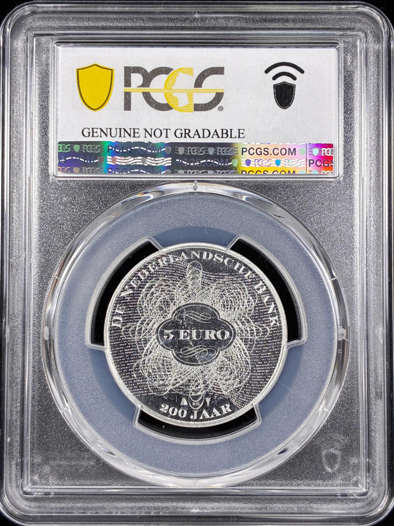 【雨安】【直播拍卖】【第0124期-评级币章】2026-01-17 周六 19:30 [评级欧元] Netherlands 欧元 荷兰 5欧元 2014年 荷兰银行200周年  PCGS-UNC