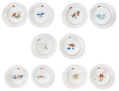 上海拍卖行2025年秋季古董珍玩拍卖会 - 日本英峰窑作花卉小食餐碟