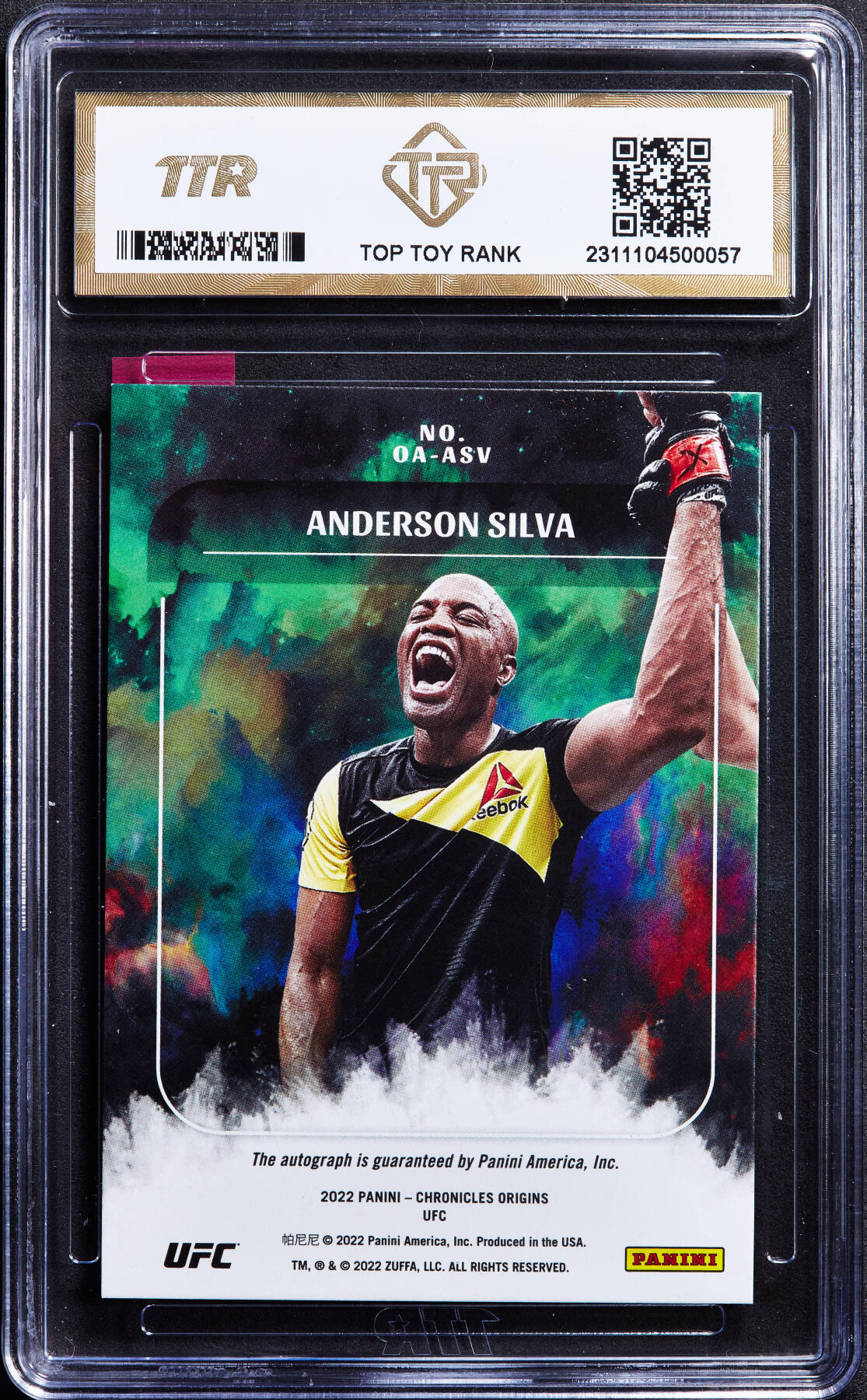 【俄甄集藏】“万象更新、马呈祥瑞”迎新春俄甄精品场-2026年(047)01-21 星期三 晚 19:30 全场包邮 卡片-Panini UFC巴西综合格斗明星安德森·席尔瓦，TTR 9.0，2022年贴签