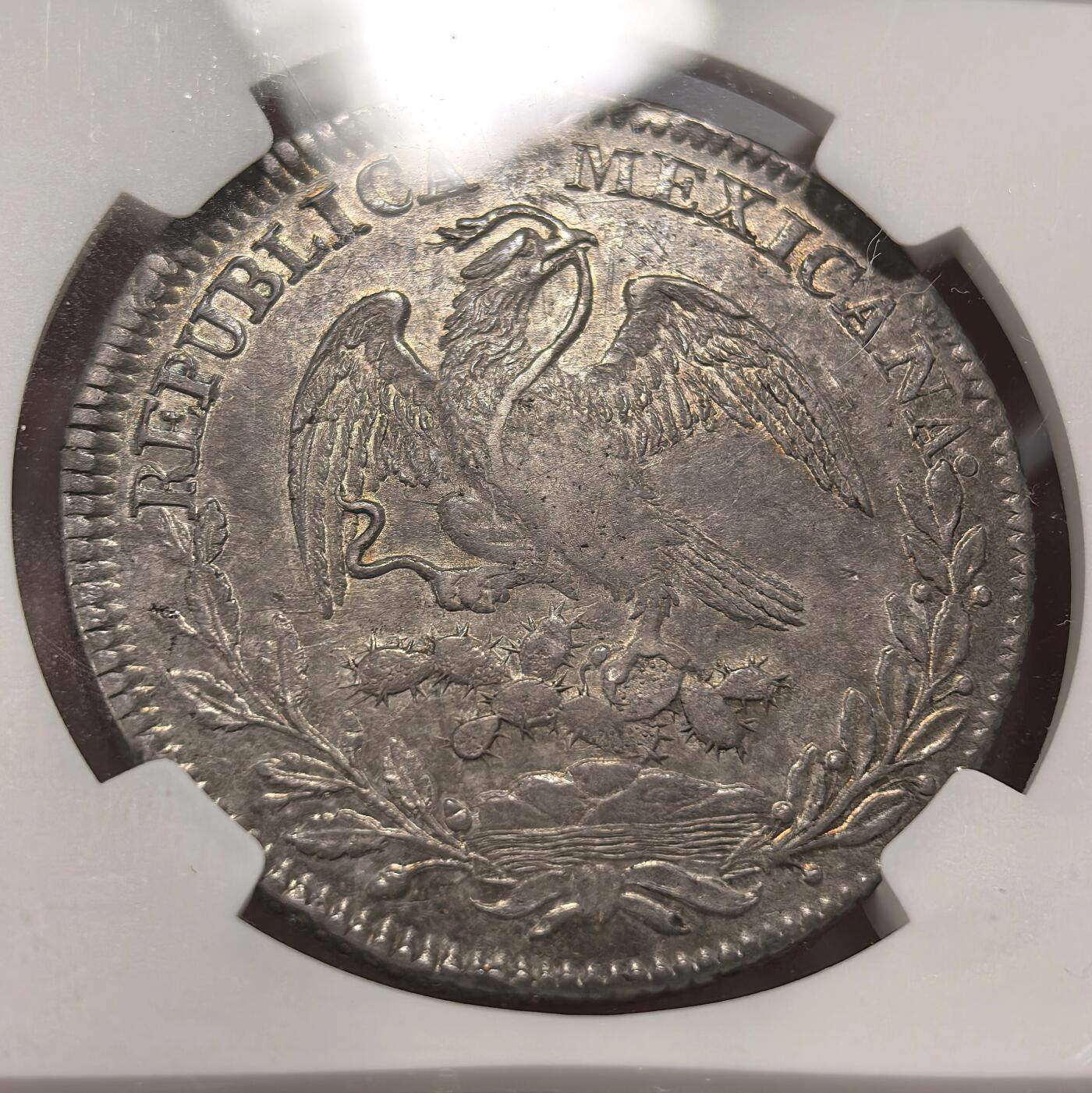 博洋堂世界钱币拍卖第157期（全场包邮） NGC AU53 五彩墨西哥1825年ZS版墨西哥鹰洋 ZS厂首个年份 十分稀少罕见