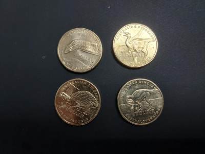 博彦收藏   1月19日 8点 钱币专场 全场包邮 - 2022 澳洲恐龙纪念币4枚一组 